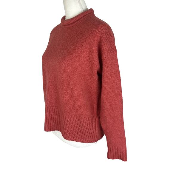 Madewell Fulton Pullover Sweater Boxy Fit Wool Alpaca Vintage Dahlia Size Small - Picture 6 of 10